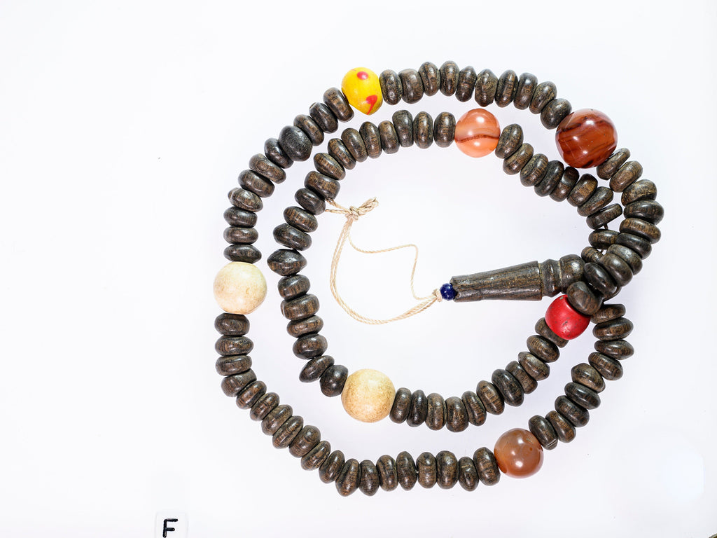 Vintage Ebony Tasbih Prayer Beads from Mauritania 0868E-H