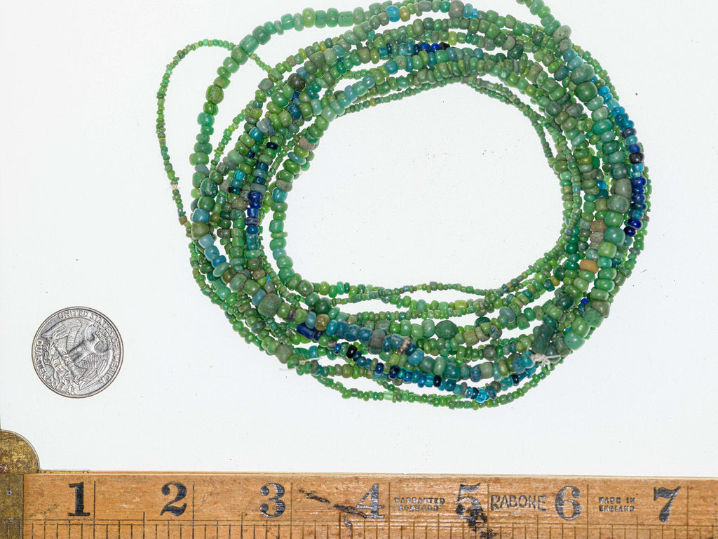 Green Ancient Excavated Nila Beads