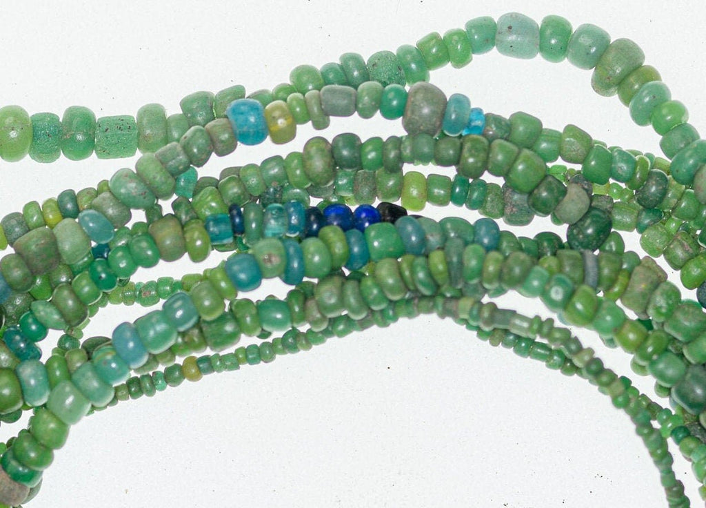 Green Ancient Excavated Nila Beads