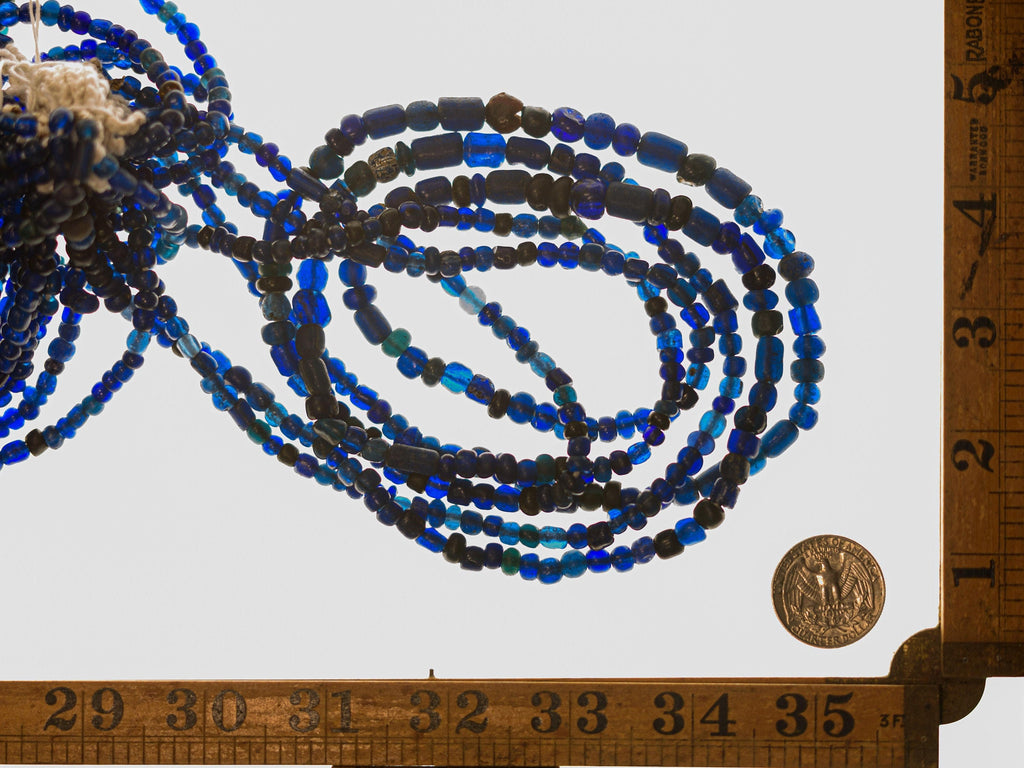 Large Excavated Indo-Pacific Trade Wind Beads in Dark Blue