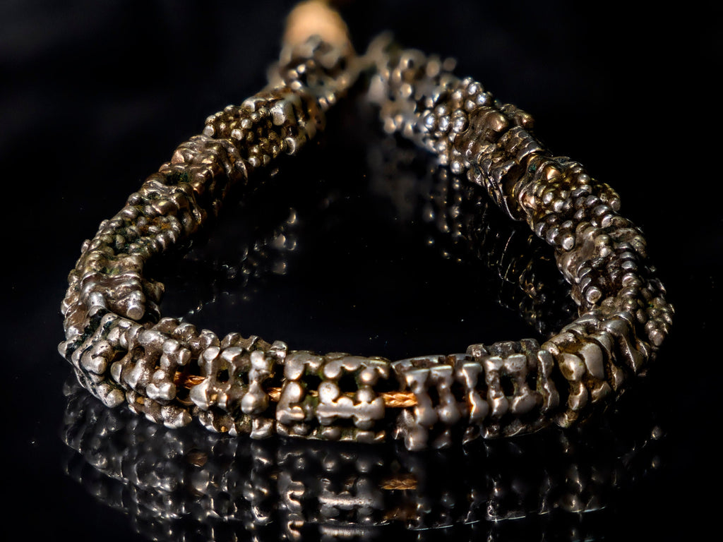 A Short Strand of Granuated Silver Yemeni Ethnic Beads 0756