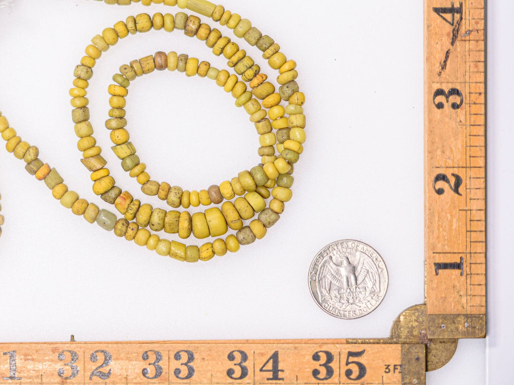 Large Excavated Indo-Pacific Trade Wind Beads in Yellow