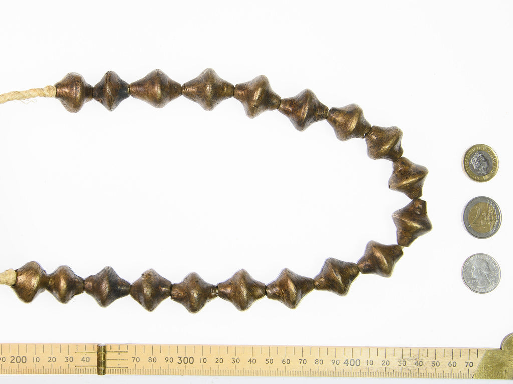 X-Large Bi-Cone Bronze Beads from Niger (722)