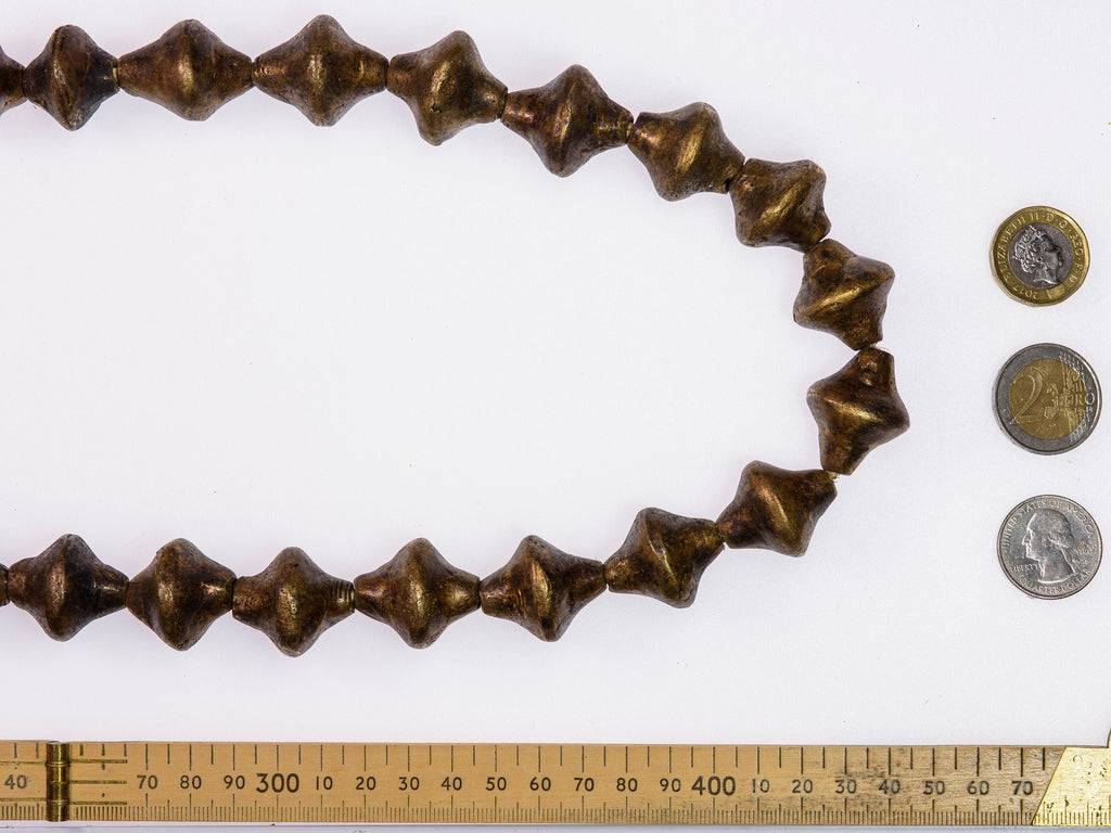 X-Large Bi-Cone Bronze Beads from Niger (722)