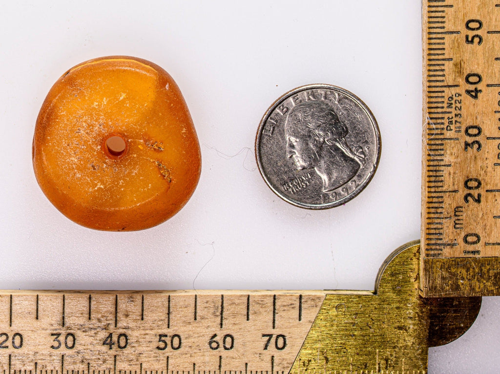 A Large Antique Genuine Baltic Amber Bead From African Trade (11g) M00712