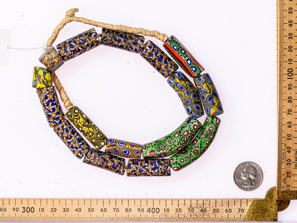 A Mixed Strand of Antique Rare Venetian Millefiori African Trade Beads M00731