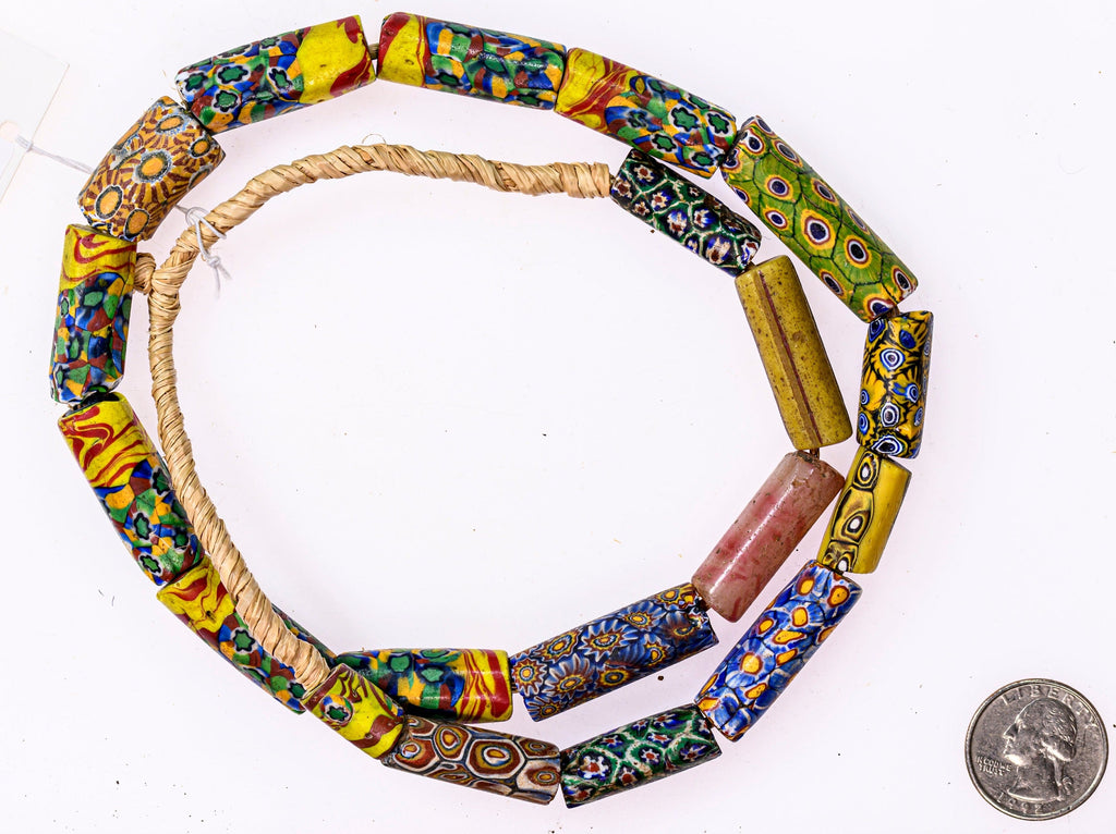 A Strand of Large Rare Antique Millefiori African Trade Beads M00732