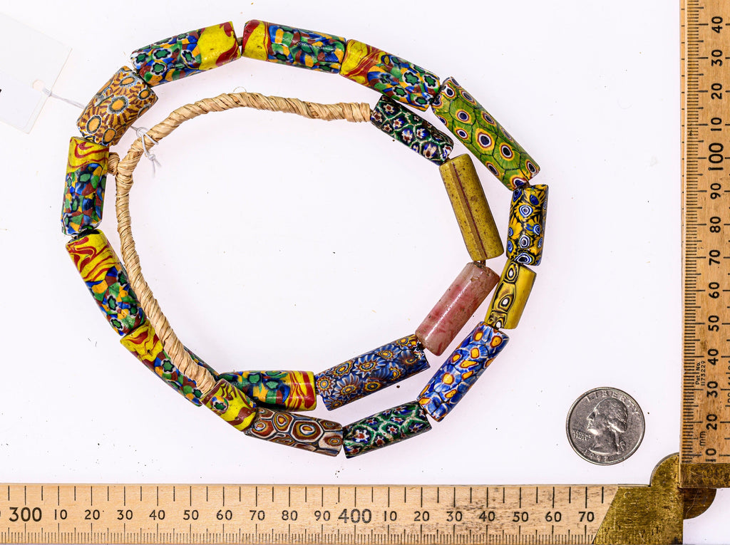A Strand of Large Rare Antique Millefiori African Trade Beads M00732