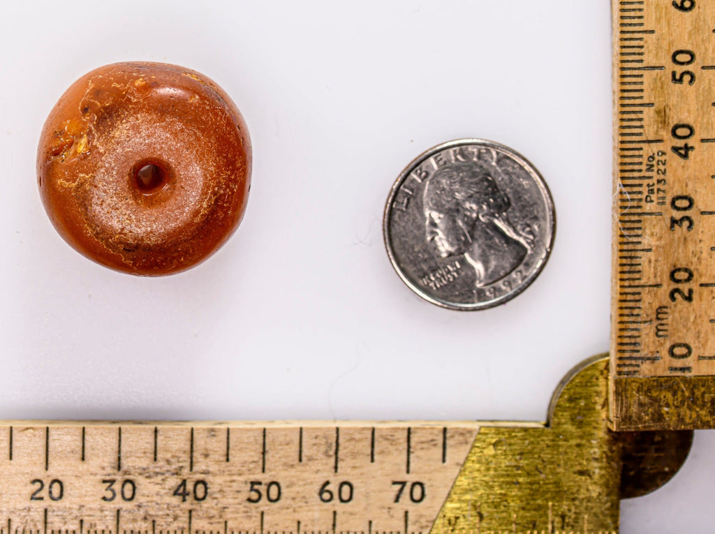 A Large Antique Genuine Baltic Amber Bead From African Trade (11.2g) M00704