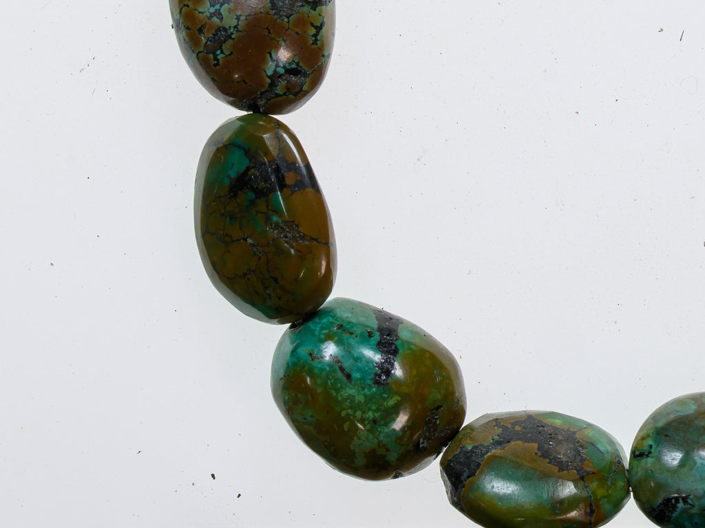 PHR200,$0-$49, Brown, Green, Indo-tibetan turquoise, Teal, Tibetan turquoise, Tibetan yellow turquoise, turquoise bead, turquoise focal bead, turquoise pendant, Yellow