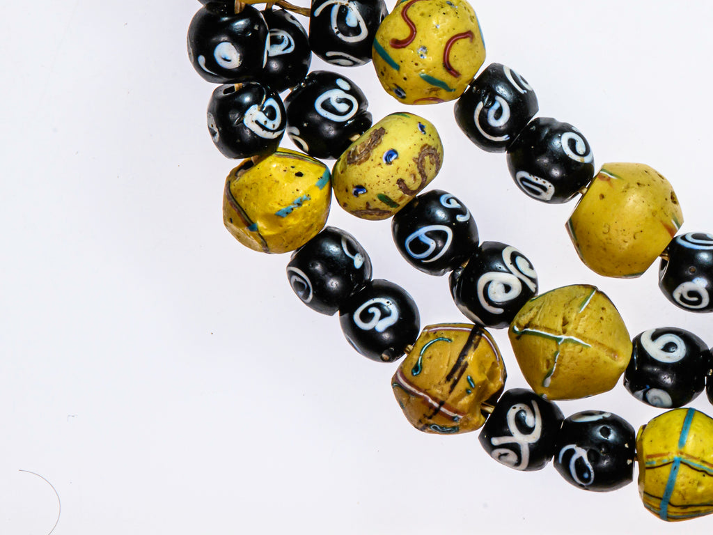 African Bicone glass venetian beadsTrade Beads, African Trade Venetian, Antique Trade Beads, Collectible Beads, Old Venetian Beads, Zen beads