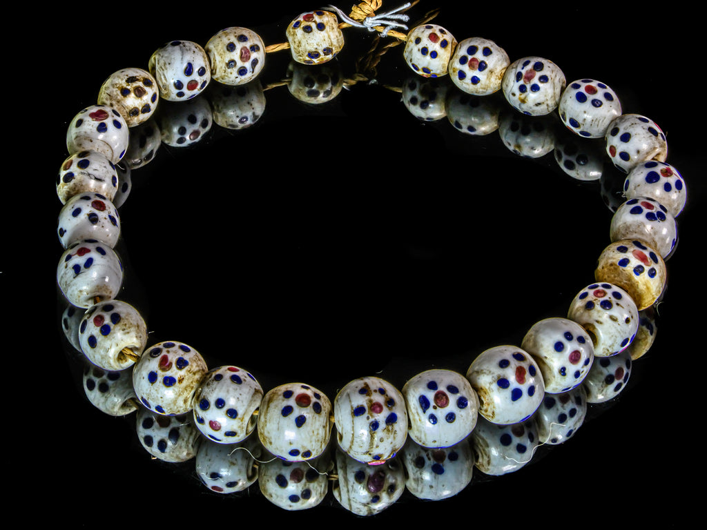 African Bicone glass venetian beadsTrade Beads, African Trade Venetian, Antique Trade Beads, Collectible Beads, Old Venetian Beads, Thousand Eye Beads, Venetian Eye beads, Venetian Skunk Beads