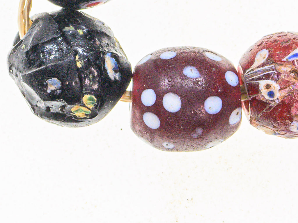 VAT001,African Bicone glass venetian beadsTrade Beads, African Trade Venetian, Antique Trade Beads, Collectible Beads, Old Venetian Beads, Thousand Eye Beads, Venetian Eye beads, Venetian Skunk Beads