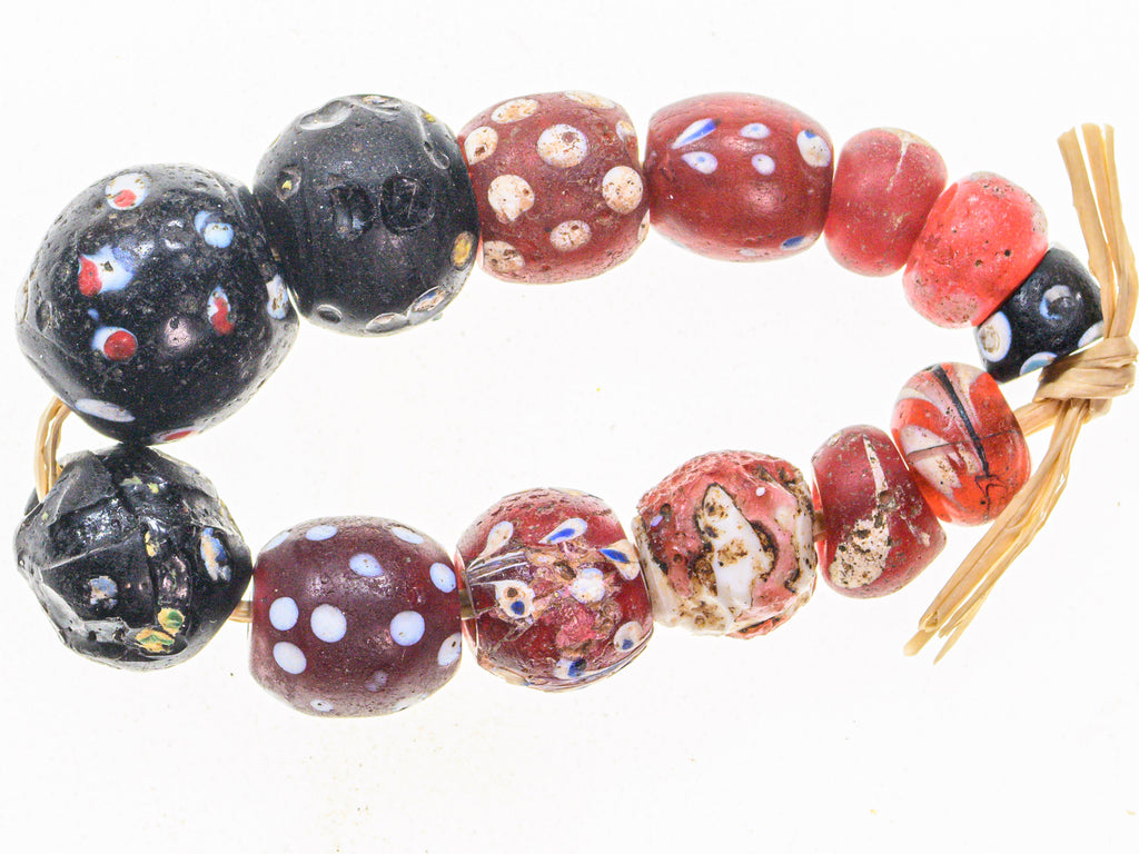 VAT001,African Bicone glass venetian beadsTrade Beads, African Trade Venetian, Antique Trade Beads, Collectible Beads, Old Venetian Beads, Thousand Eye Beads, Venetian Eye beads, Venetian Skunk Beads