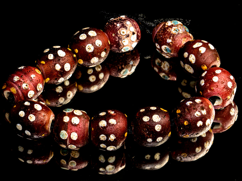 VAT001,African Bicone glass venetian beadsTrade Beads, African Trade Venetian, Antique Trade Beads, Collectible Beads, Old Venetian Beads, Thousand Eye Beads, Venetian Eye beads, Venetian Skunk Beads