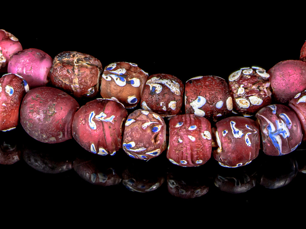 African Bicone glass venetian beadsTrade Beads, African Trade Venetian, Antique Trade Beads, Collectible Beads, Old Venetian Beads, Thousand Eye Beads, Venetian Eye beads, Venetian Skunk Beads
