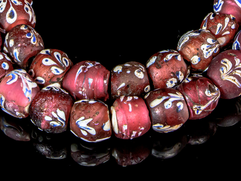 African Bicone glass venetian beadsTrade Beads, African Trade Venetian, Antique Trade Beads, Collectible Beads, Old Venetian Beads, Thousand Eye Beads, Venetian Eye beads, Venetian Skunk Beads