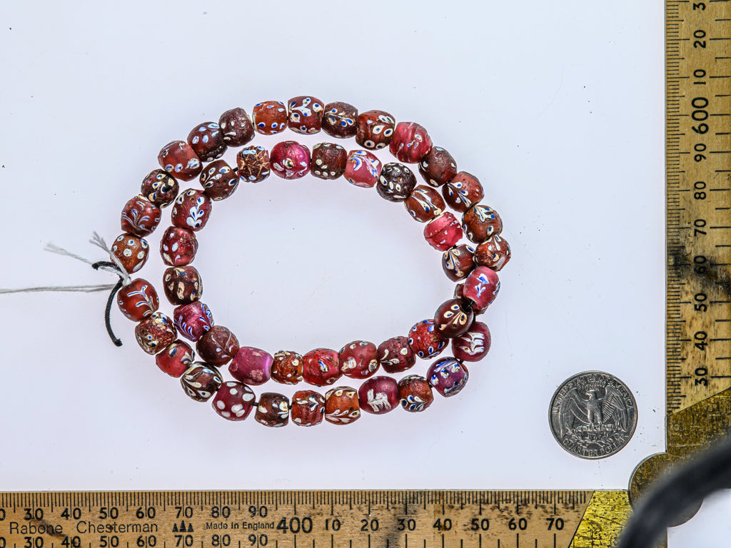 African Bicone glass venetian beadsTrade Beads, African Trade Venetian, Antique Trade Beads, Collectible Beads, Old Venetian Beads, Thousand Eye Beads, Venetian Eye beads, Venetian Skunk Beads