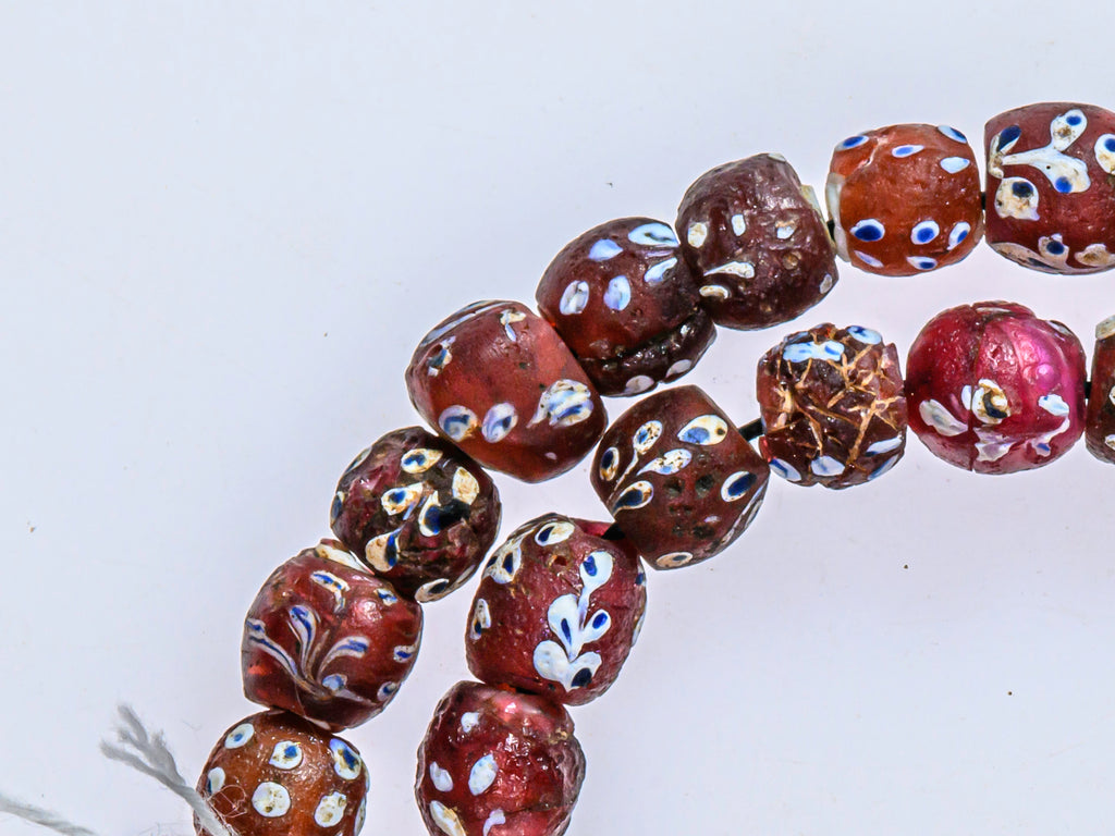 African Bicone glass venetian beadsTrade Beads, African Trade Venetian, Antique Trade Beads, Collectible Beads, Old Venetian Beads, Thousand Eye Beads, Venetian Eye beads, Venetian Skunk Beads