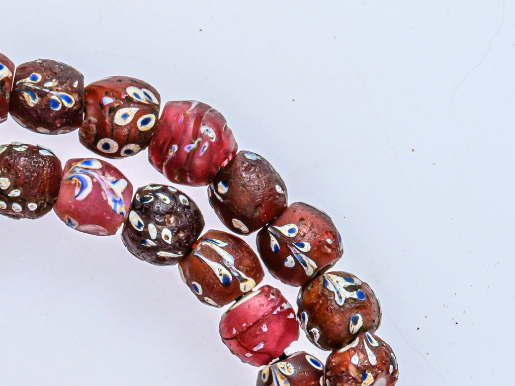 African Bicone glass venetian beadsTrade Beads, African Trade Venetian, Antique Trade Beads, Collectible Beads, Old Venetian Beads, Thousand Eye Beads, Venetian Eye beads, Venetian Skunk Beads