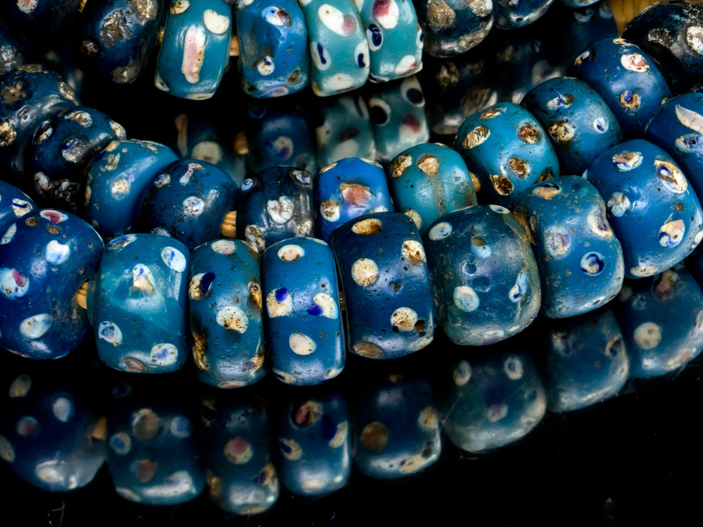 VAT110,African Bicone glass venetian beadsTrade Beads, African Trade Venetian, Antique Trade Beads, Collectible Beads, Old Venetian Beads, Thousand Eye Beads, Venetian Eye beads, Venetian Skunk Beads