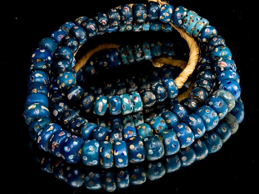 VAT110,African Bicone glass venetian beadsTrade Beads, African Trade Venetian, Antique Trade Beads, Collectible Beads, Old Venetian Beads, Thousand Eye Beads, Venetian Eye beads, Venetian Skunk Beads