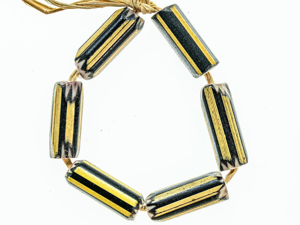 African Trade beads, African Trade Venetian, antique african trade beads, Antique Trade Beads, Antique venetian beads, Collectible Bead, Collectible Beads, Yellow Jacket Chevron,  4-layer chevron bead