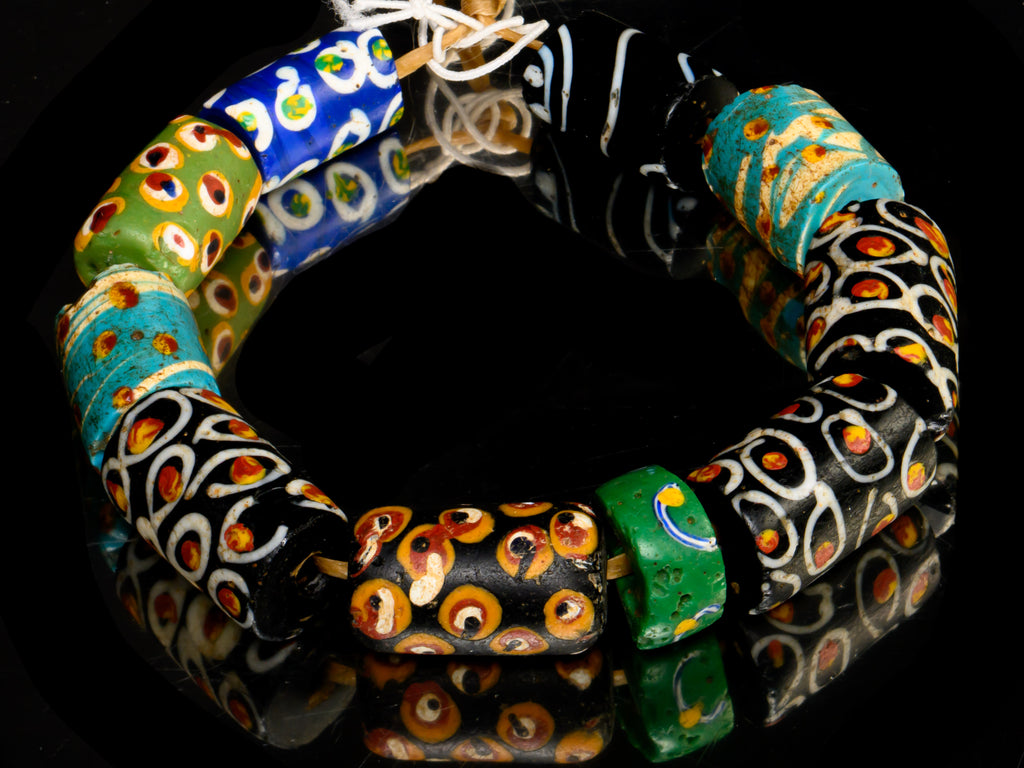Millefiori,  "scrambled eggs" millefiori beads, African Trade beads, African Trade Venetian, antique african trade beads, Antique Trade Beads, Antique venetian beads, Collectible Bead, Collectible Beads, Old Venetian Beads